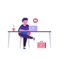 working at home . vector