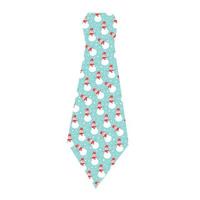 Delicate blue tie with New Year's snowmen. vector