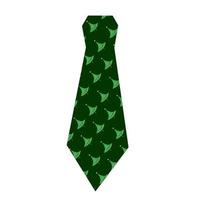 Strict dark green tie with Christmas trees. vector