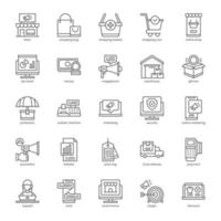 paquete de iconos de comercio electrónico para el diseño de su sitio web, logotipo, aplicación, ui. diseño de esquema de icono de comercio electrónico. ilustración de gráficos vectoriales y trazo editable. vector