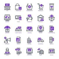 paquete de iconos de comercio electrónico para el diseño de su sitio web, logotipo, aplicación, ui. línea de mezcla de iconos de comercio electrónico y diseño sólido. ilustración de gráficos vectoriales y trazo editable.