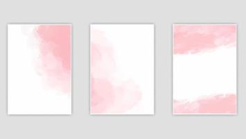 pink watercolor wet wash splash for invitation card background template collection vector