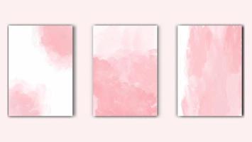 pink watercolor wet wash splash for invitation card background template collection vector