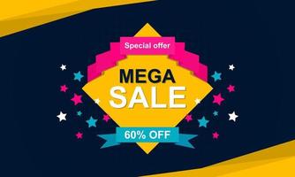 Colorful flat sale banner background. vector