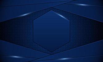 Abstract blue stripes with hexagonal in the middle .banner background. Vector illustration.