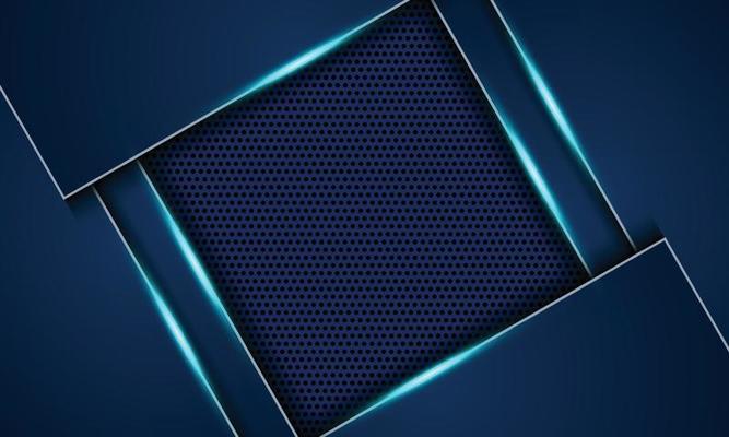 Abstract blue metallic on halftone background.