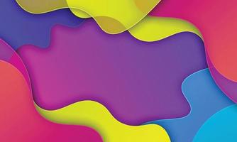 Abstract colorful gradient wavy with shadow. vector