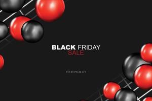 Black friday banner background with realistic ball. Vector. vector