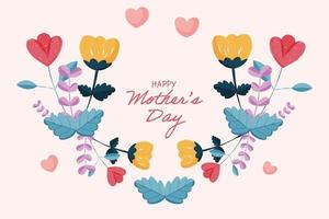 Hand drawn happy mothers day background. vector