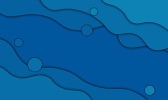 Abstract blue wave paper style background. vector