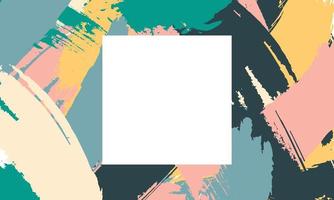 Abstract colorful brush with square space in the middle. vector