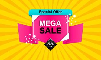 Flat sale banner background with colorful design. vector