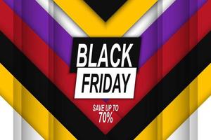 Black friday banner background with colorful stripes. Vector. vector