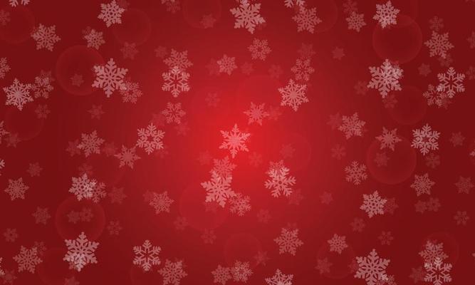 Abstract christmas snow flakes on red background.