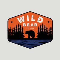 wild bear adventure sign vector