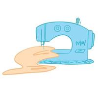 Sewing machine. Fashion designer tool. Vector illustration.