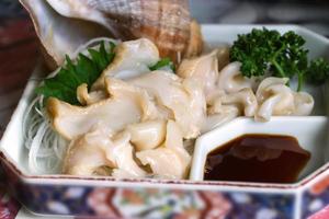 Sashimi tsubukai japanese whelk photo