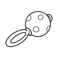 Rattle, doodle vector children illustration of cute toy isolated on white.