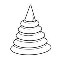 Doodle toy cute pyramid vector illustration on white background.