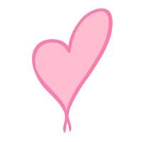 Simple hand drawn black line heart element. Vector illustration.