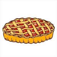 Delicious homemade apple pie. Vector illustration in hand drawn style.