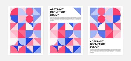 Geometric artwork cover set vector