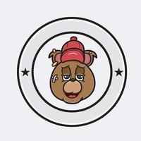 Bear Head Cartoon. Simple Logo. vector