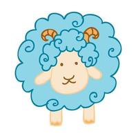 Colorful doodle style vector illustrations of sheep.