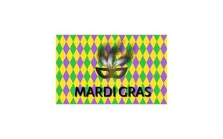 Traditional Mardi Gras seamless pattern. Green, purple and yellow geometric vector background. Easy to edit design for your design projects.