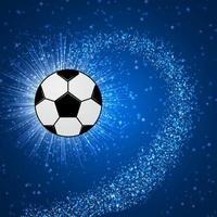 explosión de estrellas y pelota de fútbol en el espacio con estrellas brillantes. universo del concepto de fútbol. vida sana, deporte y actividades en el mundo. ilustración vectorial. vector