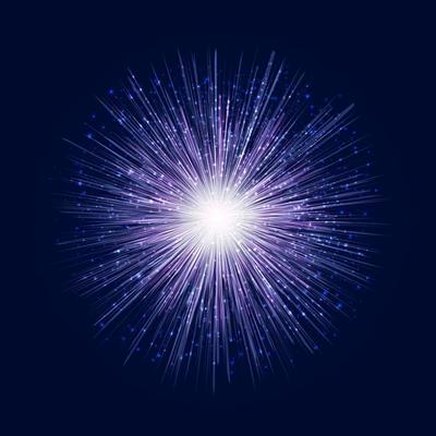 Explosion on blue background.