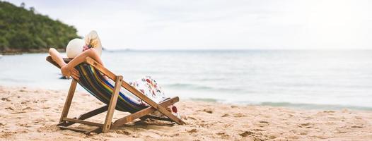 Summer beach holiday relax banner size photo