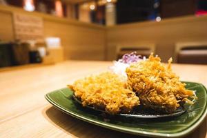Tonkatsu deepfried pork meat japanese western style food. photo