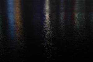 The light of the reflections from the river at night photo