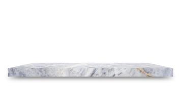 Shelf marble isolated on a white background and display montage for the product Embed Clipping Path separate with black shadows. photo