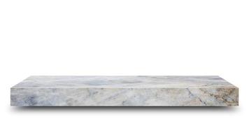 Shelf marble isolated on a white background and display montage for the product Embed Clipping Path separate with black shadows. photo