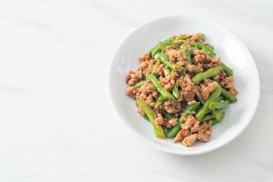 stir-fried french bean or green bean with minced pork