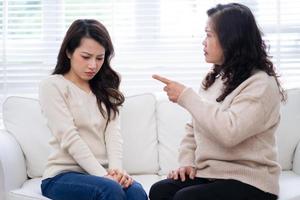 Image of Asian mother and daughter at home photo