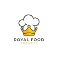 Food Restaurant Fork and Crown Royal Logo Vector Design Inspiration