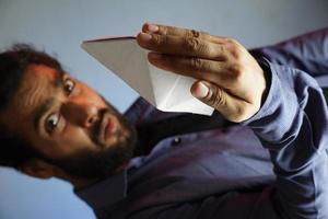 paper boat image man with boat photo