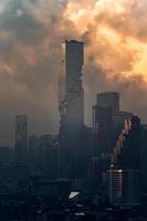 Mahanakhon modern skyscraper with dramatic sky in downtown at Bangkok photo