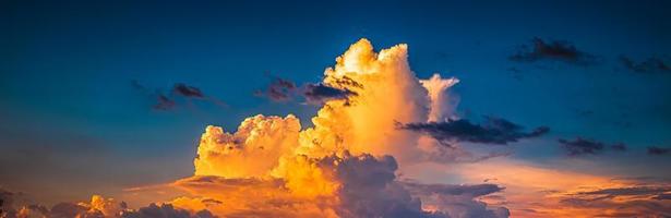 Sunset sky golden light and colorful cloud