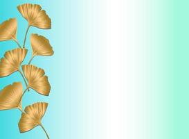 Vector banner of ginkgo biloba leaf. ink line art design. Ginkgo Biloba leaves. Copy Space