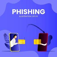 estafa de phishing premios falsos ilustración vectorial vector