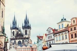 view of the Tyn Church in Prague. Czech Republic. photo