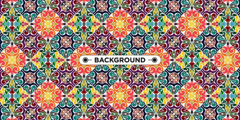 Unique colorful ethnic seamless pattern background