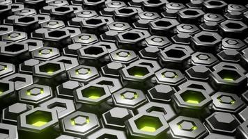 Abstract black hexagonal geometric layered. Futuristic hexagons surface. Future sci-fi concept background photo