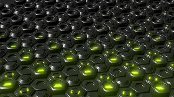 Abstract black hexagonal geometric layered. Futuristic hexagons surface. Future sci-fi concept background photo