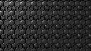 Abstract black hexagonal geometric layered. Futuristic hexagons surface. Future sci-fi concept background photo