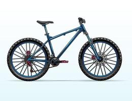 ilustración de bicicleta de montaña azul vector
